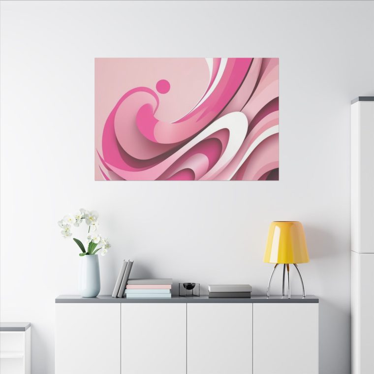 Graceful Pink Waves Abstract Layered Design in Soft Tones - Image 4