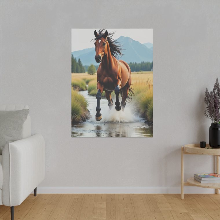 Wild Brown Horses Running Free in Nature - Image 15
