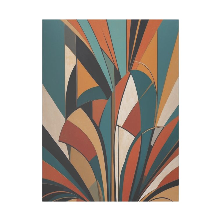 Geometric Blossom Mid-Century Modern Abstract Wall Art - Image 13