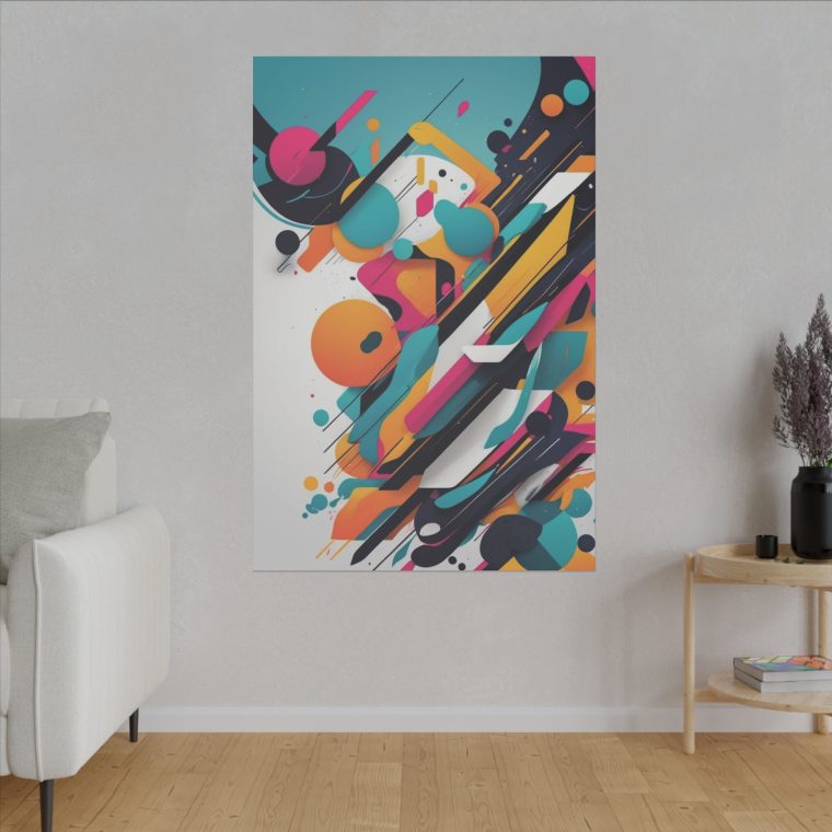 Dynamic Collision of Color and Geometry Wall Art - Image 3