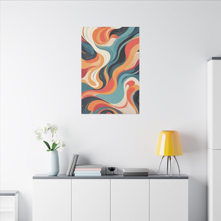 Modern Oil Painting Abstract Wall Art Vibrant Swirl Design - Image 12