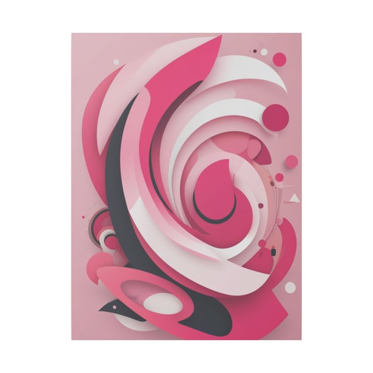 Bold Pink Abstraction Geometric Layers and Dynamic Composition - Image 13