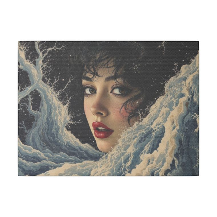 Ethereal Moonlit Portrait Surreal Beauty Amidst Dreamlike Storms
