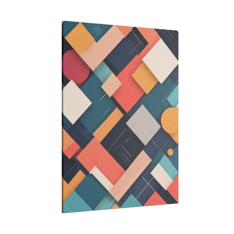Geometric Symphony Abstract Square Pattern Wall Art