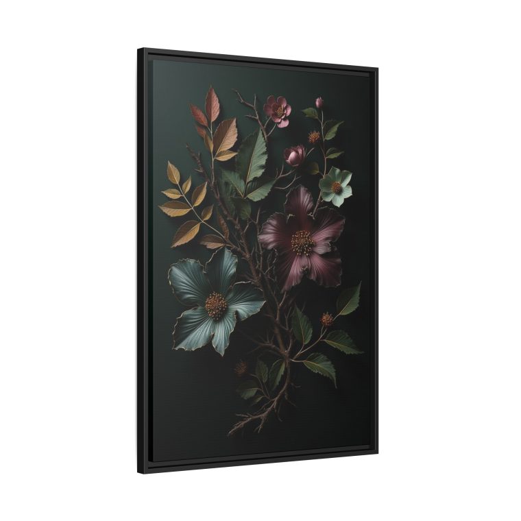 Dark Botanical Moody Wall Art Canvas Prints - Image 2