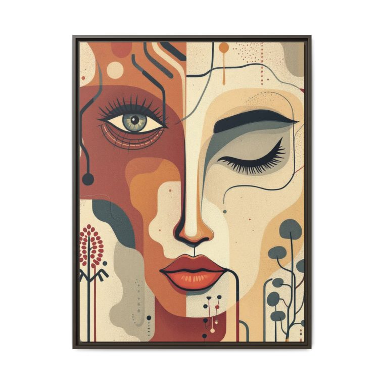 Abstract Boho Face Print Set Earthy Tones Gallery Wall - Image 17