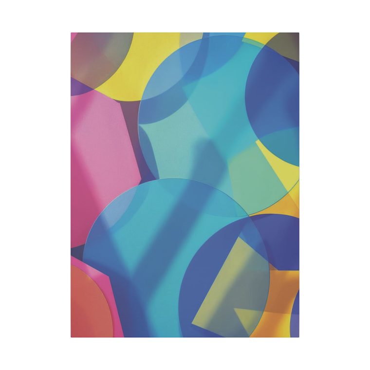 Vibrant Layers Transparent and Solid Shapes in Bold Hues - Image 2