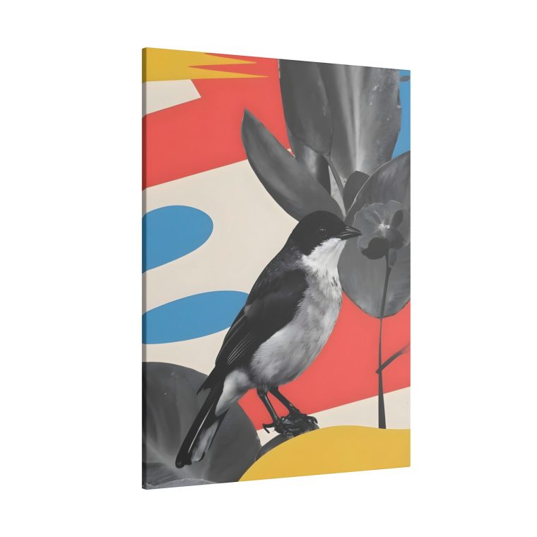 Birds Canvas Wall Art Natural Blue and Red Color - Image 2