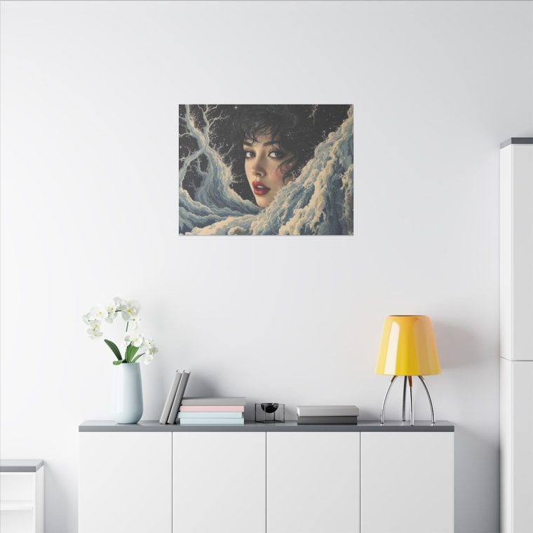 Ethereal Moonlit Portrait Surreal Beauty Amidst Dreamlike Storms - Image 8
