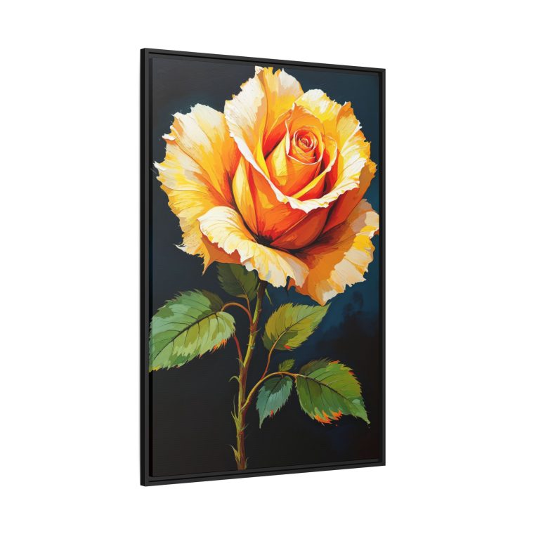 Abstract Rose Painting Yellow Flower Artwork - Image 10