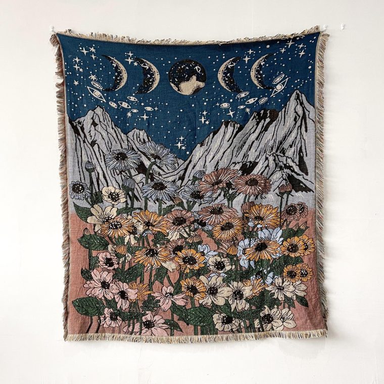 Boho Sofa Blanket Tapestry, Bohemian Blanket - Image 7