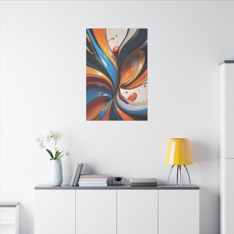 Vibrant Whirl Abstract Fluid Art Oil Painting Wall Décor - Image 12