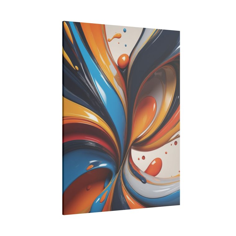 Vibrant Whirl Abstract Fluid Art Oil Painting Wall Décor - Image 6