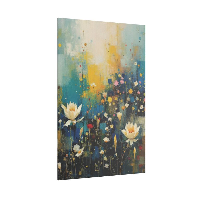 Vibrant Floral Abstract Blossoming Flowers on a Textured Canvas