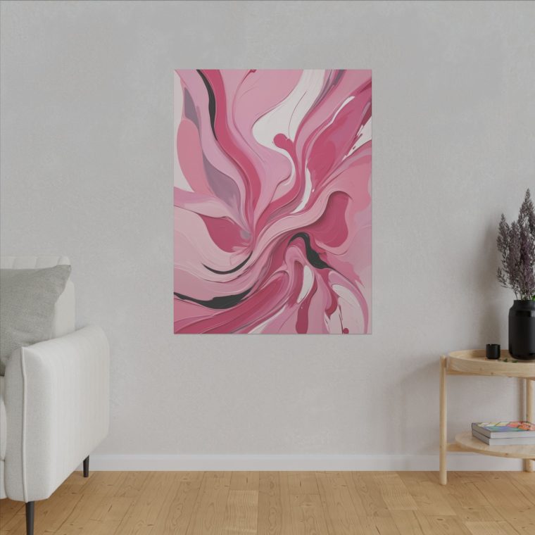 Dynamic Pink Swirls Modern Abstract Oil Painting with Flowing Energy - Image 15