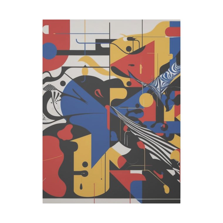 Dynamic Abstract Expression Modern Art with Bold Colors Geometric Fusion - Image 5
