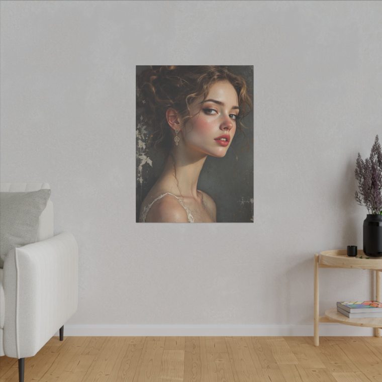 Timeless Elegance Vintage Portrait with Delicate Floral Accents - Image 7