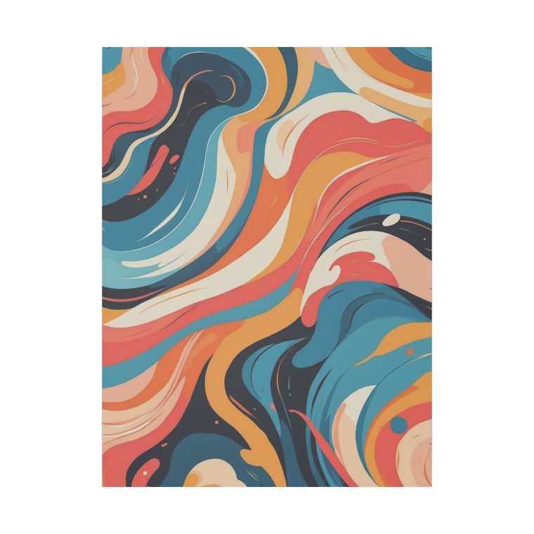 Vibrant Abstract Swirl Wall Art Modern Oil Painting Design - Image 13
