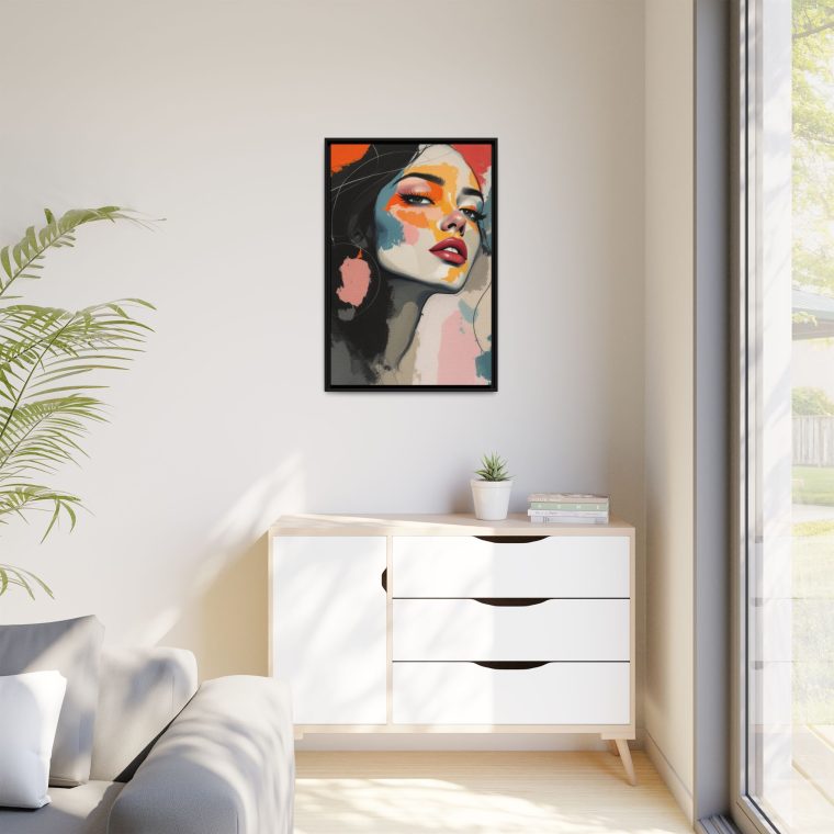 Modern Boho Face Wall Art - Natural Colors Canvas Print - Image 3
