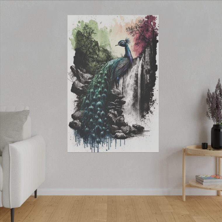 Watercolor Painting of a Beautiful Peacock Elegance in Art - Image 3