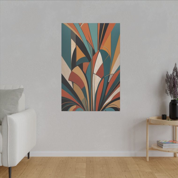 Geometric Blossom Mid-Century Modern Abstract Wall Art - Image 11