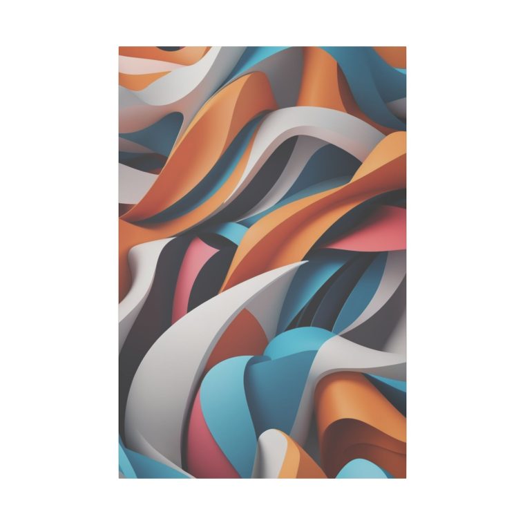 Flowing Harmony Abstract Color Wave 3D Wall Art - Image 2