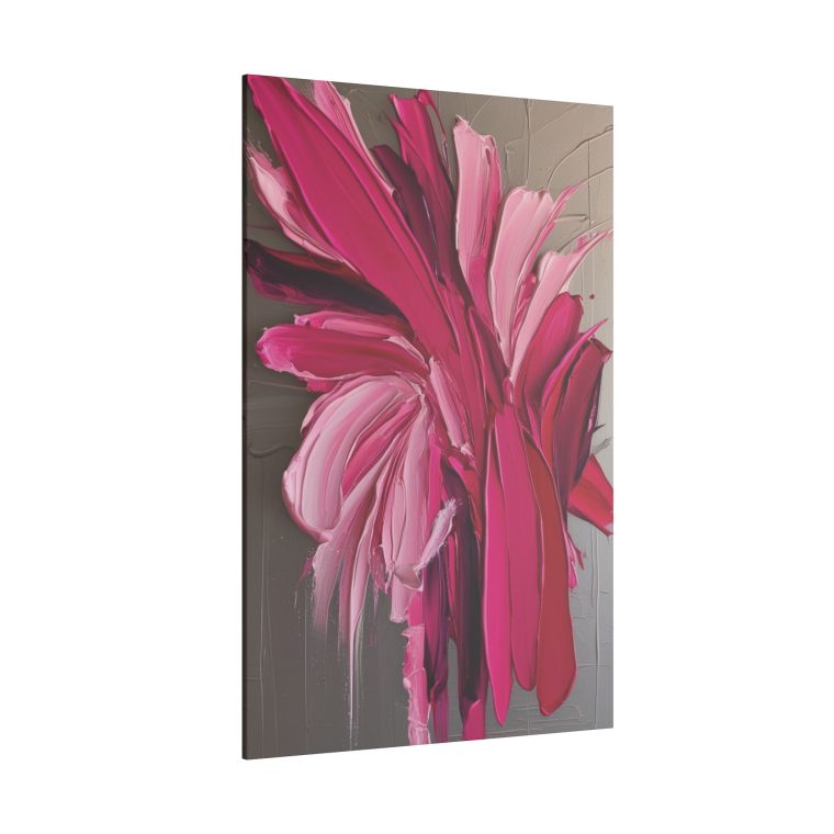 Floral Essence in Pink Bold Abstract Oil Painting with Dynamic Strokes - Image 10