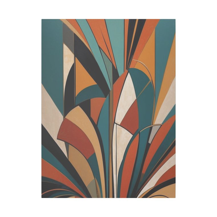 Geometric Blossom Mid-Century Modern Abstract Wall Art - Image 5