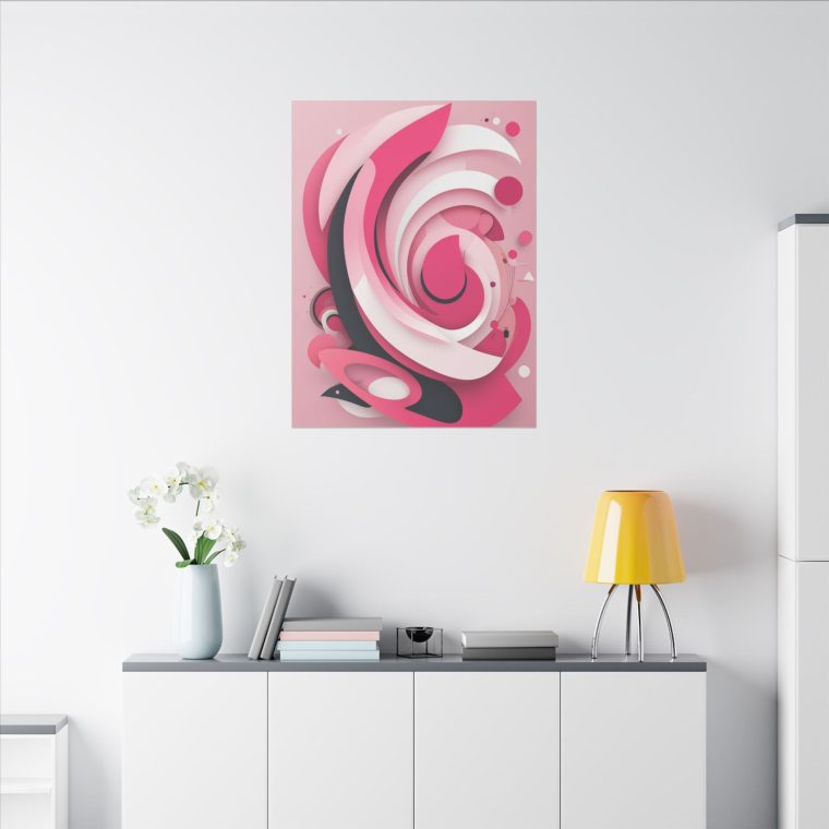 Bold Pink Abstraction Geometric Layers and Dynamic Composition - Image 16