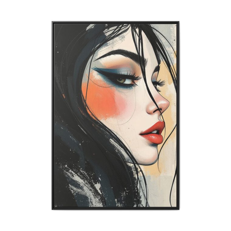 Bohemian Face Line Drawing - Natural Beige Wall Decor