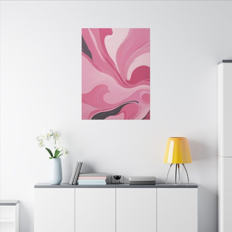 Gentle Pink Flow Abstract Oil Painting with Subtle Elegance - Image 20