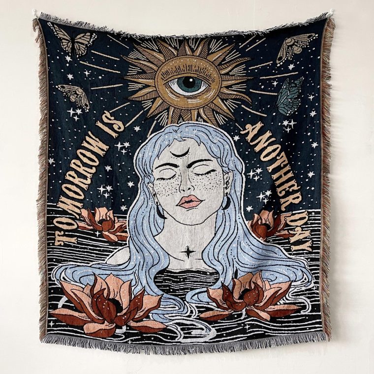 Boho Sofa Blanket Tapestry, Bohemian Blanket - Image 5