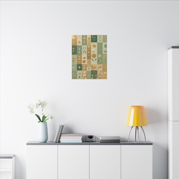 Golden Harmony Naïve Art Collage in a Minimalist Green Aesthetic - Image 16