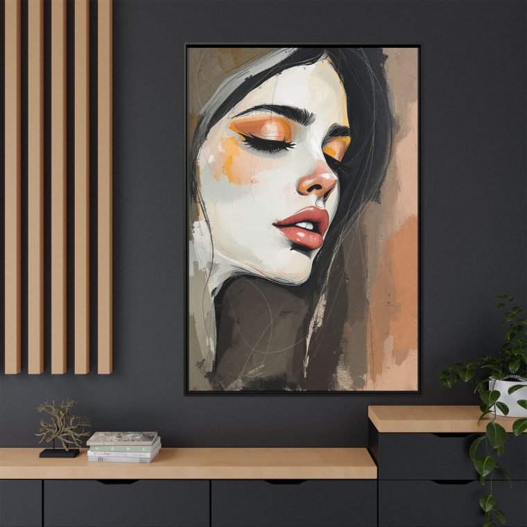 Modern Boho Abstract Face Earth Colors Wall Print - Image 4