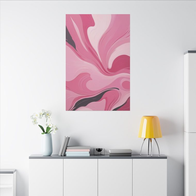 Gentle Pink Flow Abstract Oil Painting with Subtle Elegance - Image 16