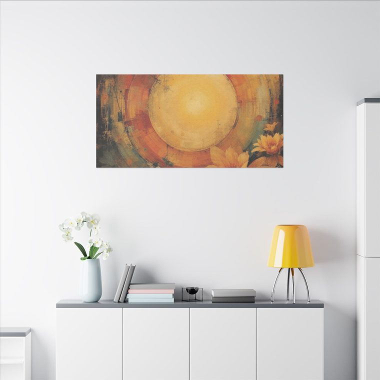 Radiant Sunburst Abstract Floral Design with Warm Earth Tones - Image 16
