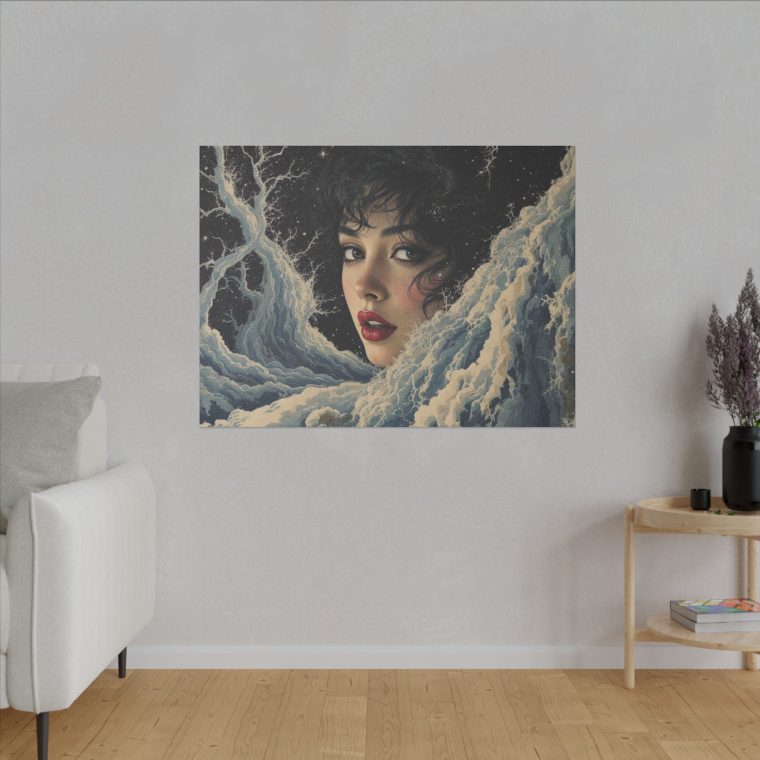 Ethereal Moonlit Portrait Surreal Beauty Amidst Dreamlike Storms - Image 27