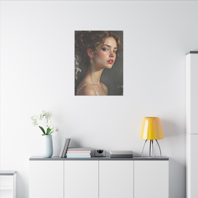 Timeless Elegance Vintage Portrait with Delicate Floral Accents - Image 8