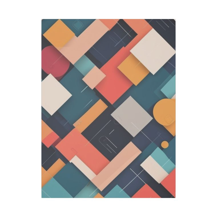 Geometric Symphony Abstract Square Pattern Wall Art - Image 2