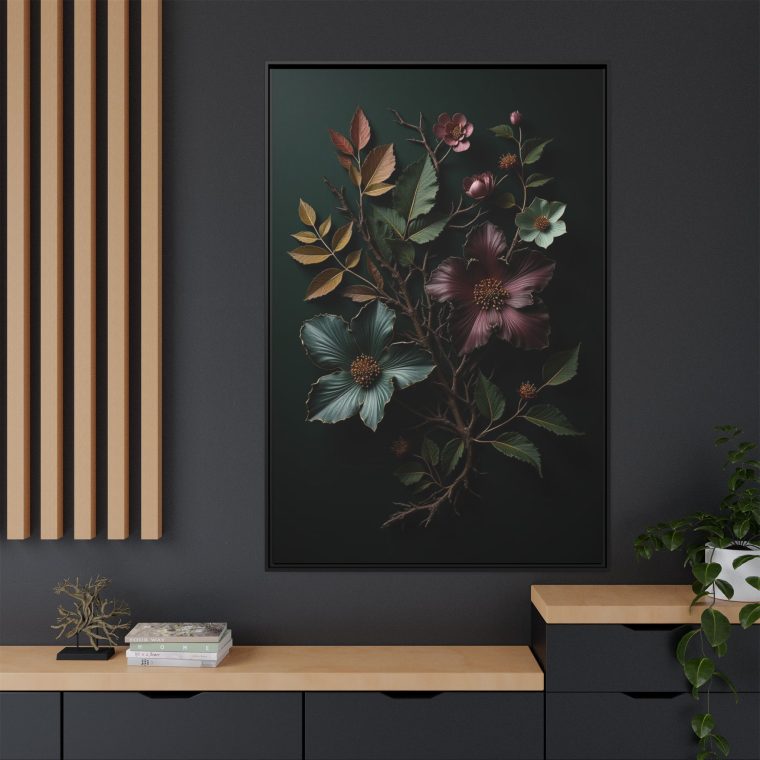 Dark Botanical Moody Wall Art Canvas Prints - Image 16