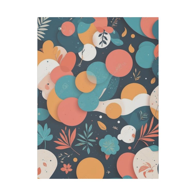 Playful Abstract Wall Art - Botanical and Geometric Harmony Design - Image 4