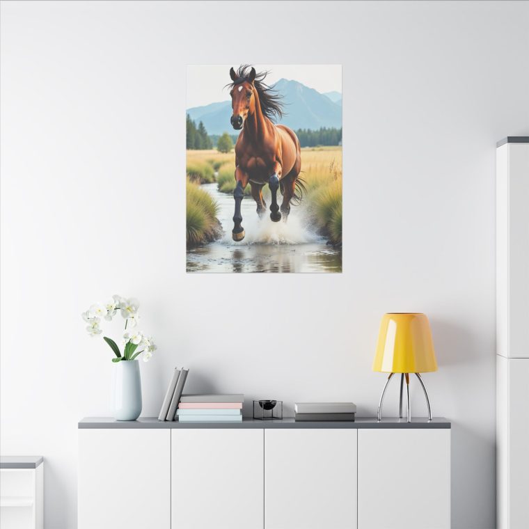 Wild Brown Horses Running Free in Nature - Image 16