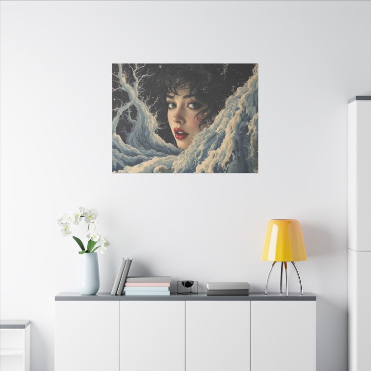 Ethereal Moonlit Portrait Surreal Beauty Amidst Dreamlike Storms - Image 28