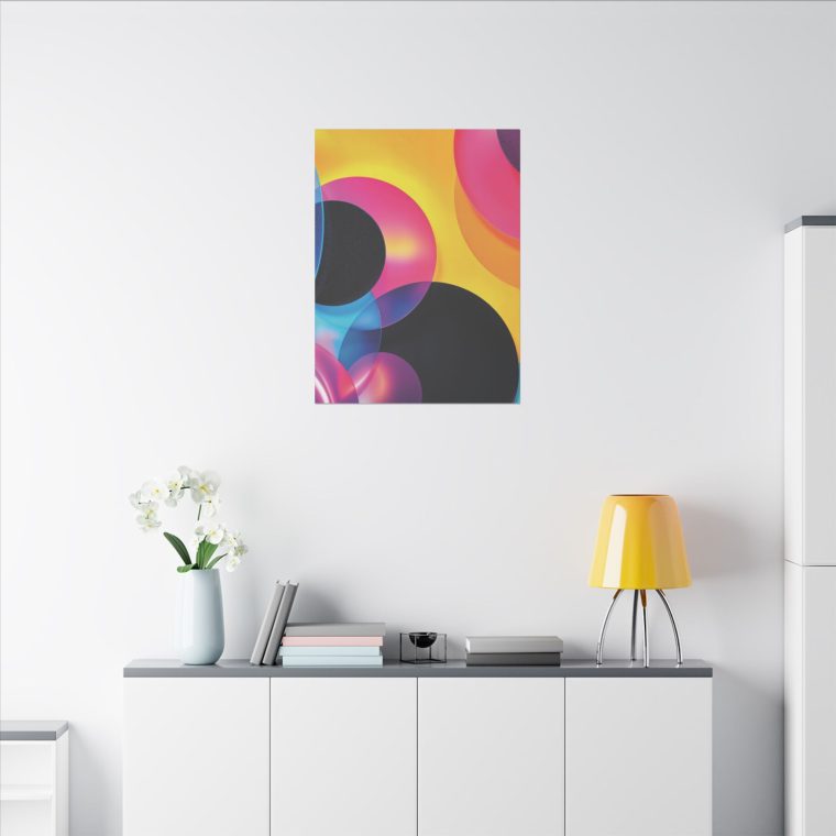 Radiant Geometry Abstract Shapes in Cyan, Pink, and Yellow - Image 4