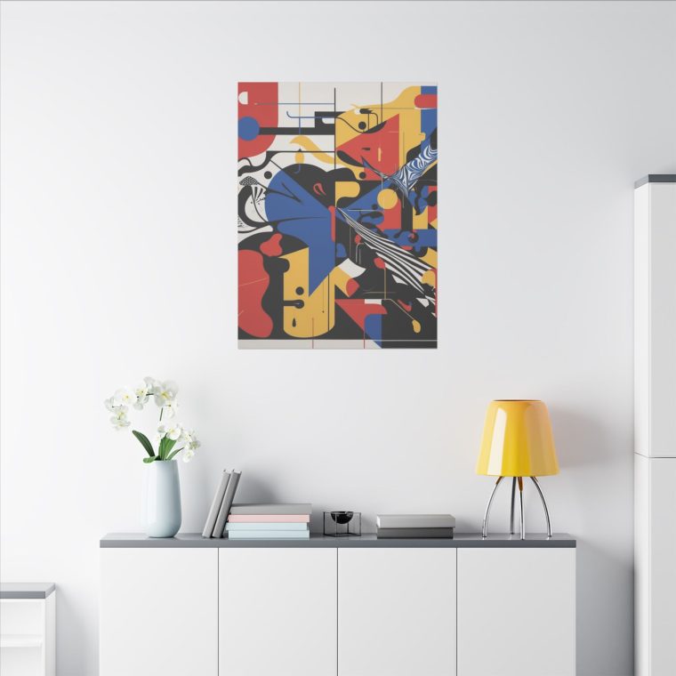 Dynamic Abstract Expression Modern Art with Bold Colors Geometric Fusion - Image 16