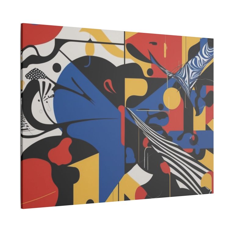 Dynamic Abstract Expression Modern Art with Bold Colors Geometric Fusion - Image 18