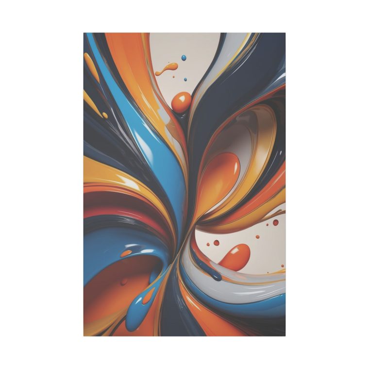 Vibrant Whirl Abstract Fluid Art Oil Painting Wall Décor - Image 2