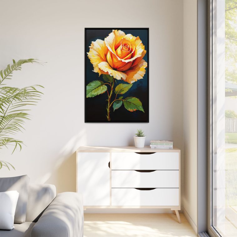 Abstract Rose Painting Yellow Flower Artwork - Image 11