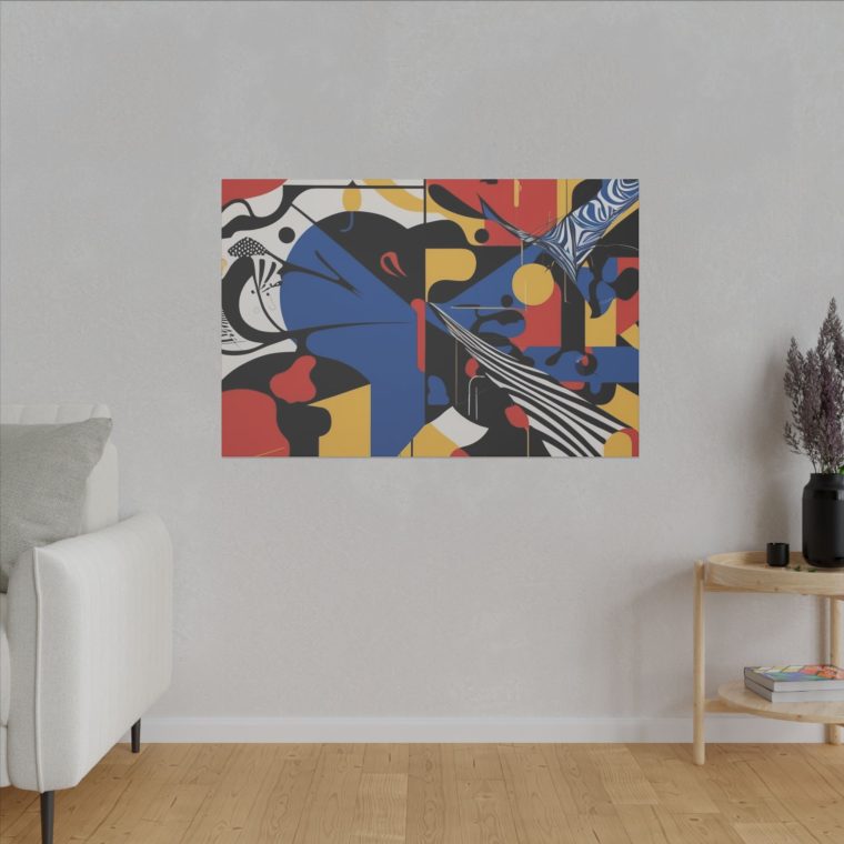 Dynamic Abstract Expression Modern Art with Bold Colors Geometric Fusion - Image 23