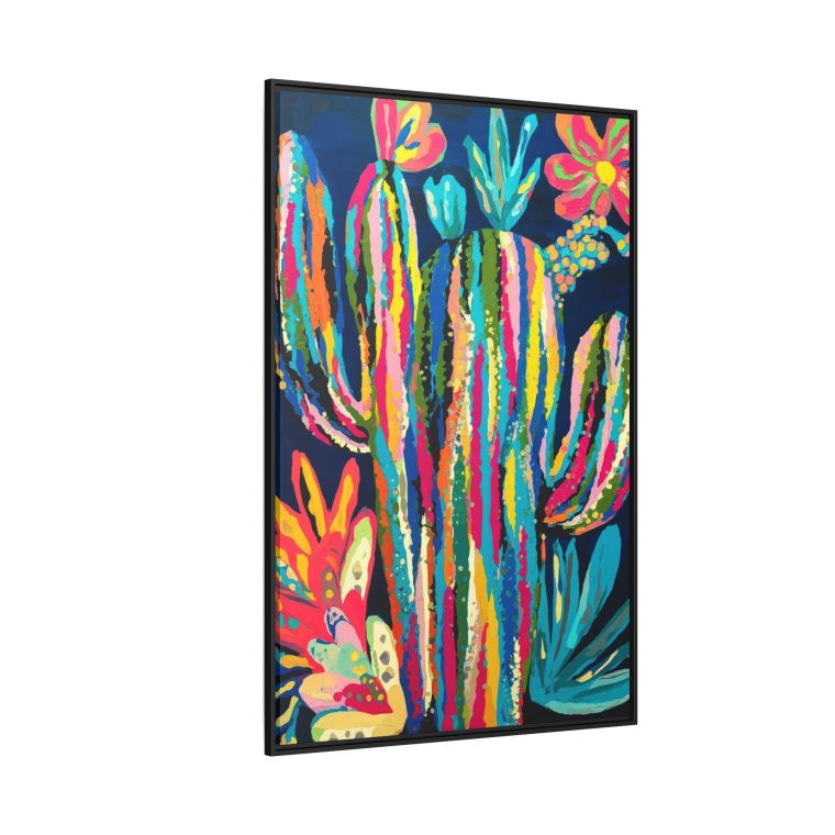 Bold and Vibrant: Maximalist Cactus Floral Abstract Art - Image 6